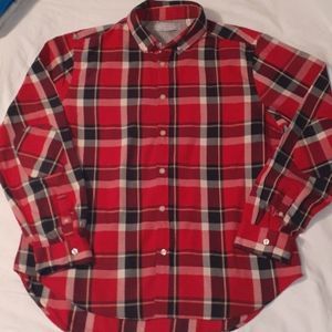 Five Four Plaid Button Up Shirt Elbow Patches XL